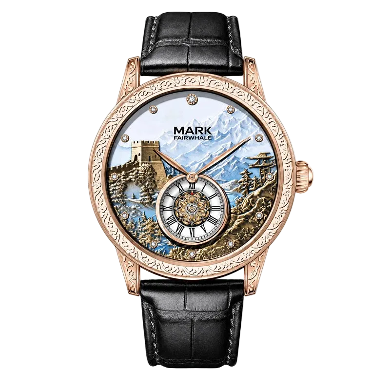 3D landscape dial with Great Wall and mountains