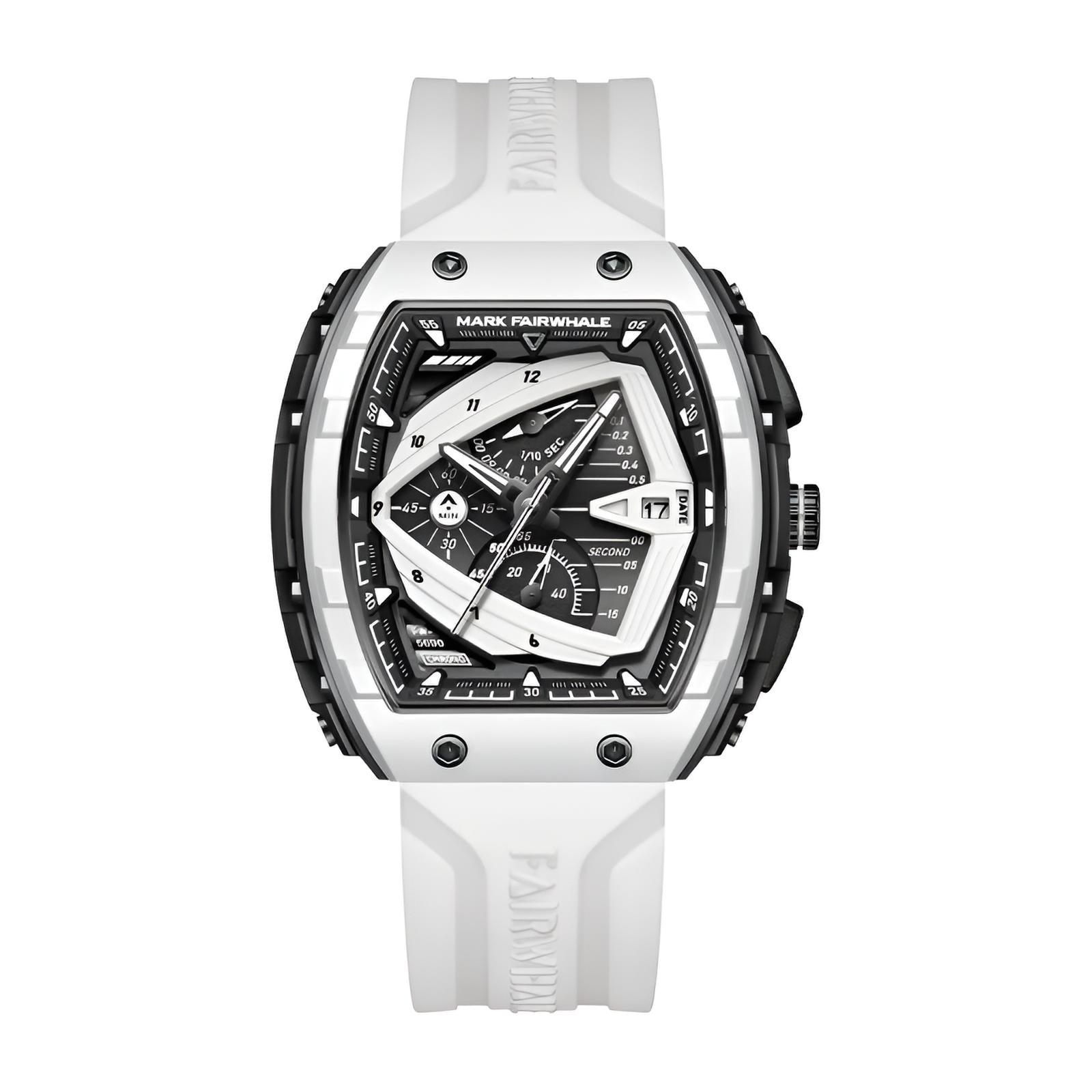 Mark Fairwhale ADRIAN Obsidian Frost – Black dial sport chronograph watch with matte finish and luminous markers