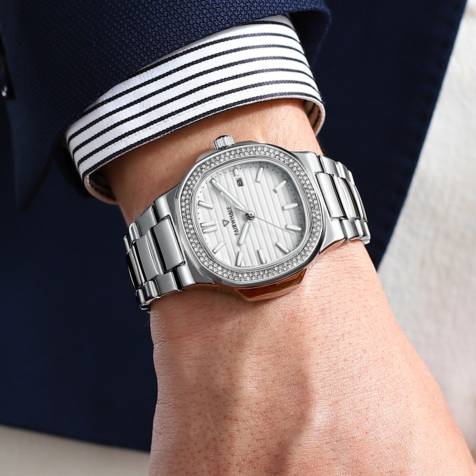 Mark Fairwhale CRYSTOR Arctic Pearl – White-dial men&