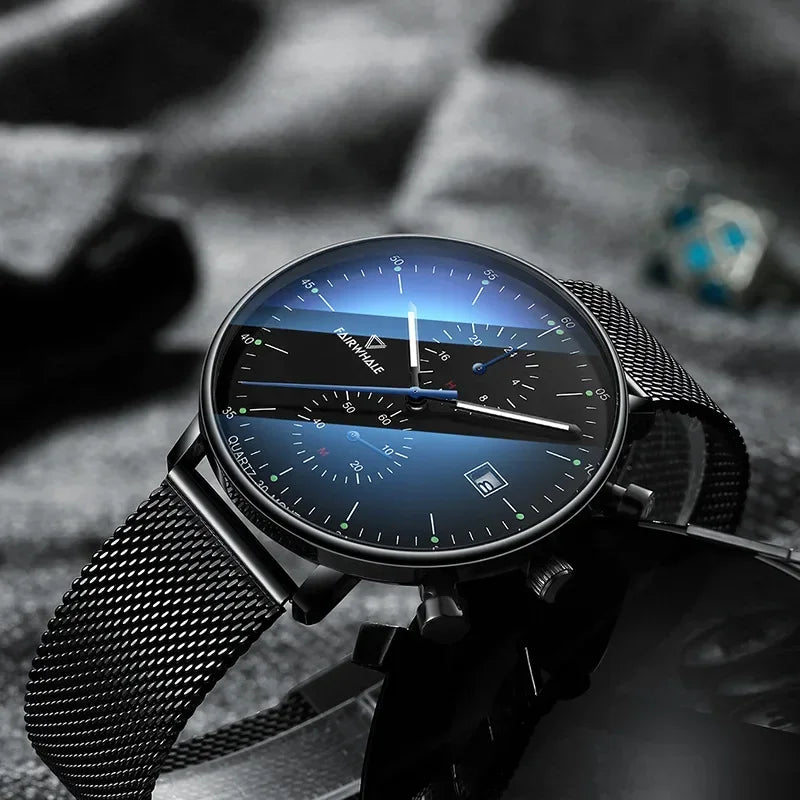 Mark Fairwhale LUMINOR 5380 quartz watch with luminous dial and complete calendar