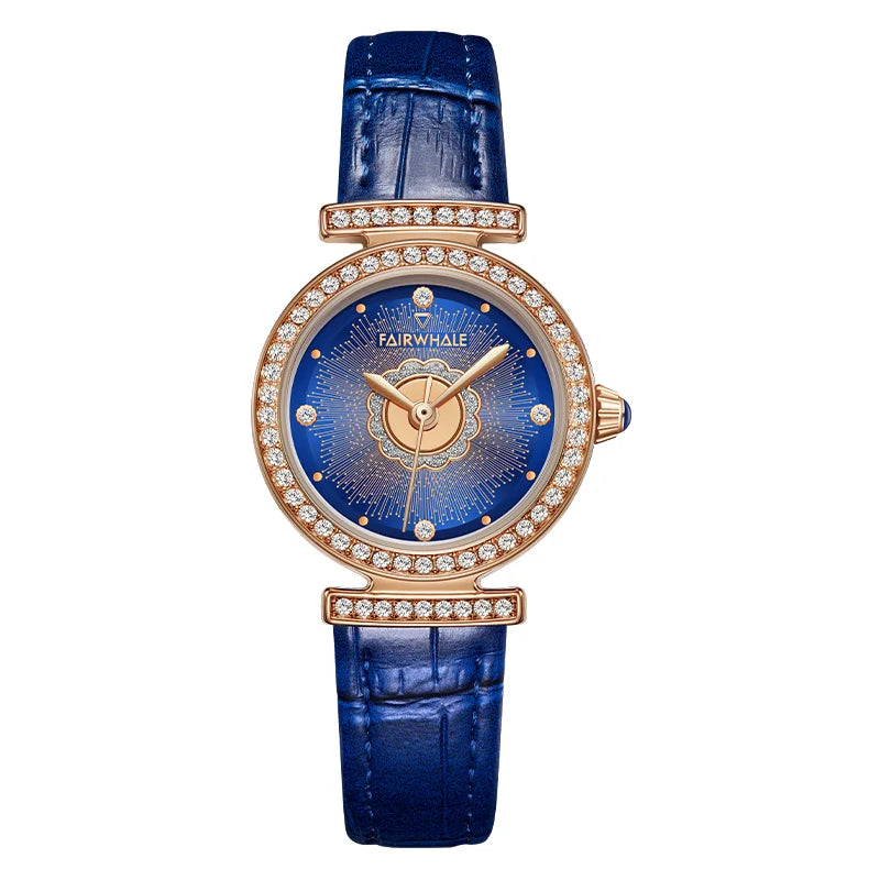Mark Fairwhale LUNÉA Azure Whisper blue leather quartz watch, minimalist round dial
