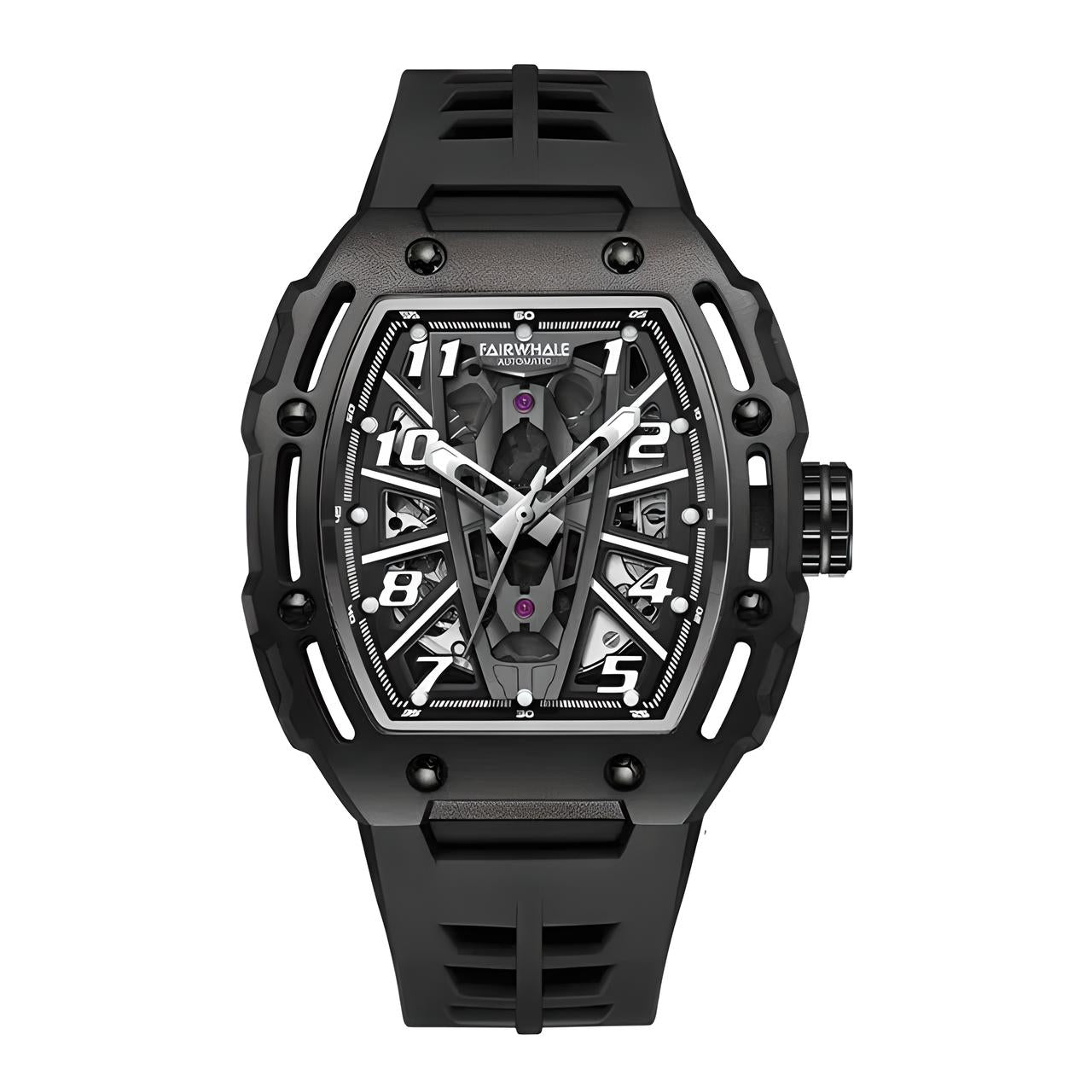 Mark Fairwhale FW-6640 SISTOR | Men’s Skeleton Tourbillon Manual-Wind Watch all black