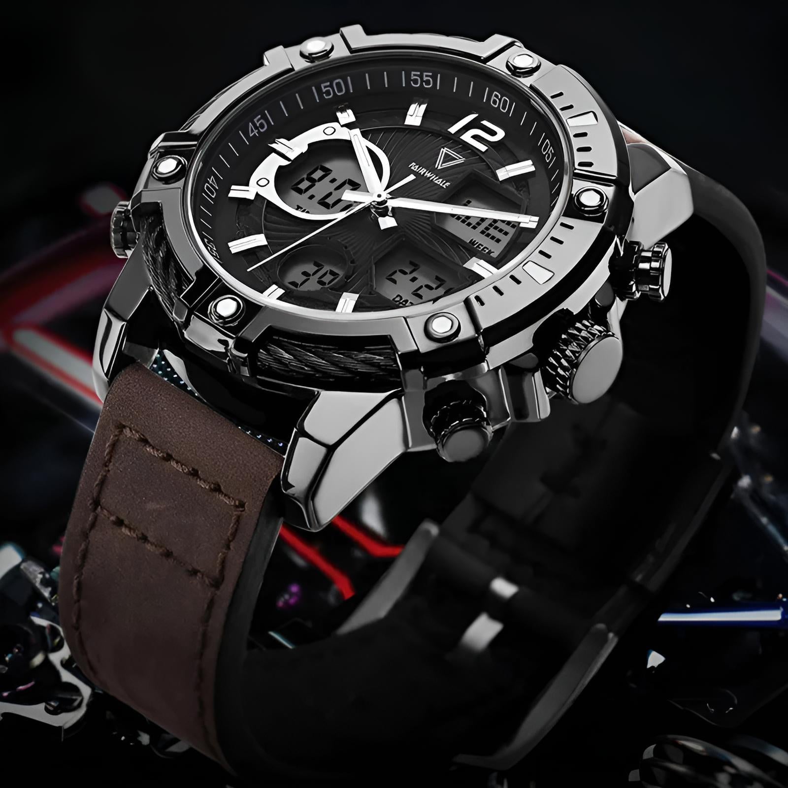 Mark Fairwhale TECTRON Terra Frame – Brown leather strap men&