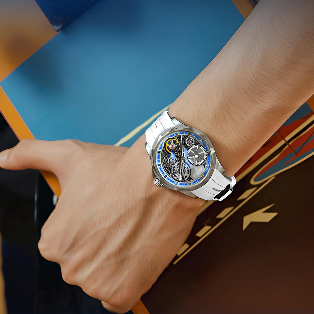 Mark Fairwhale TERNION Pure Motion – Black dial automatic sport watch for men with rubber strap and stainless steel case