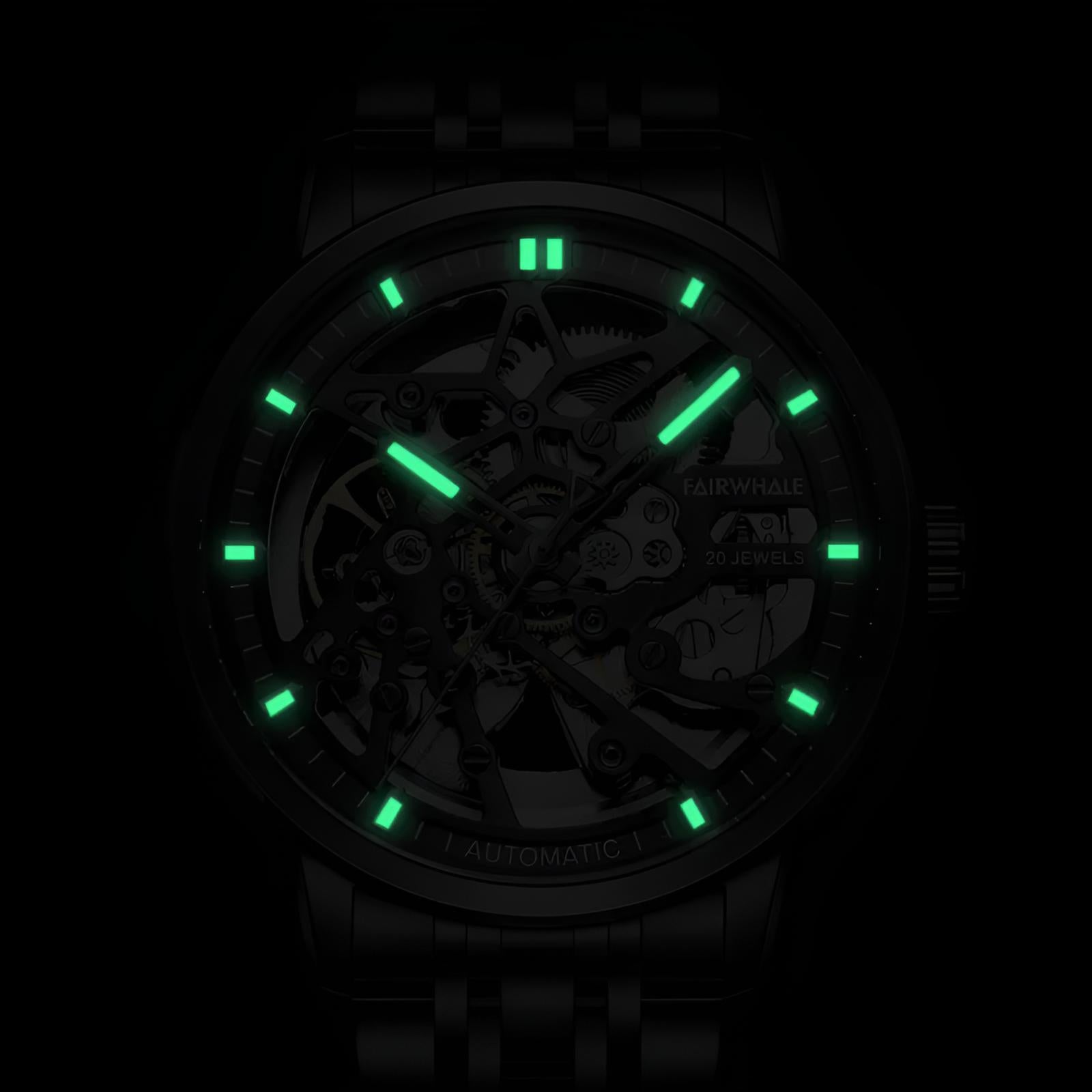 Mark Fairwhale THERIX Obsidian Frame – Black skeleton dial tourbillon automatic watch for men with stainless steel bracelet