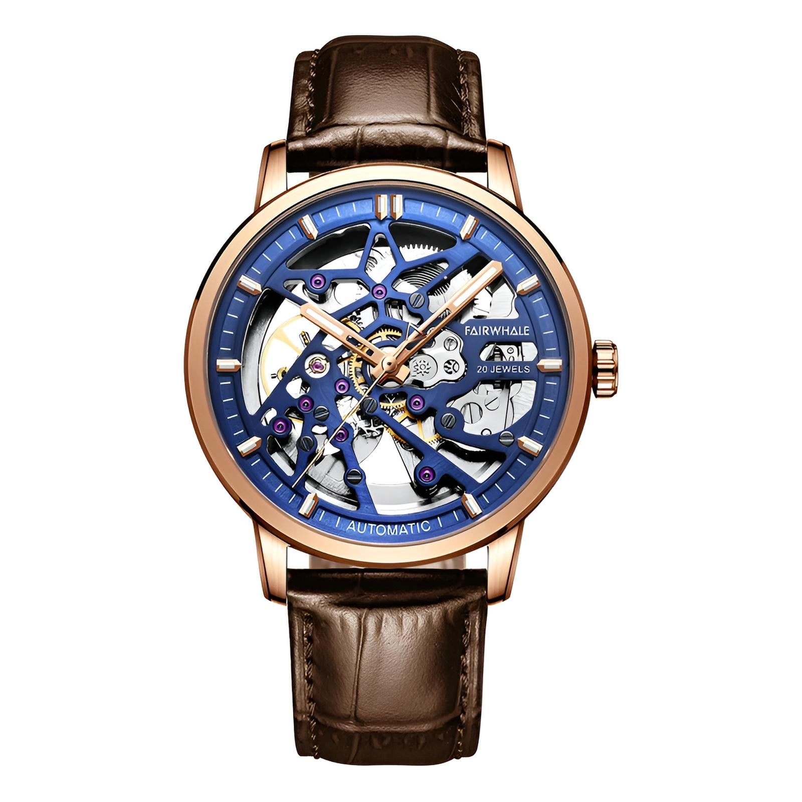 Mark Fairwhale THERIX Coral Horizon – Warm bronze-tone automatic tourbillon watch with luminous display and hidden clasp