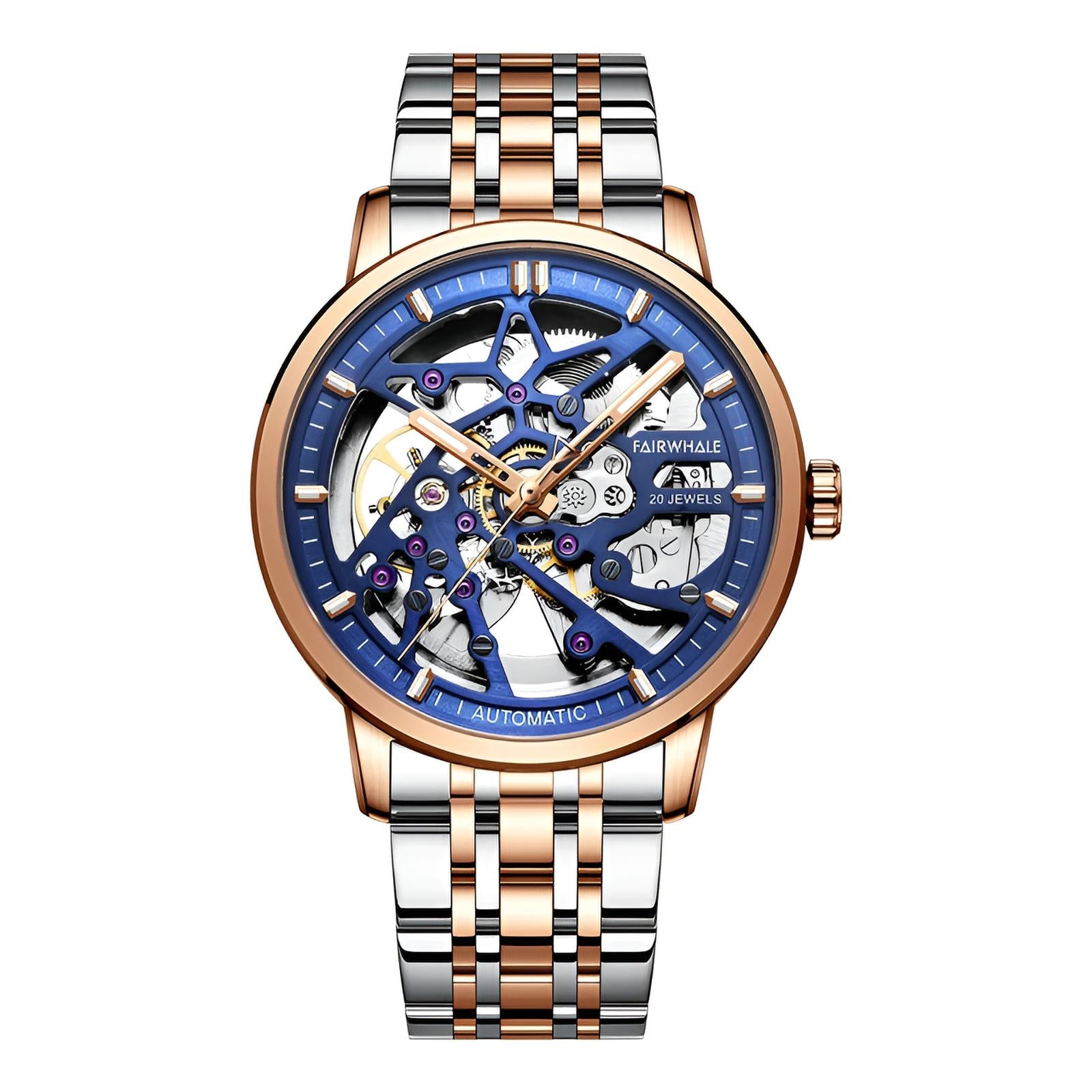 Mark Fairwhale THERIX Rose Nebula – Two-tone rose gold accents with luminous hands and visible tourbillon movement