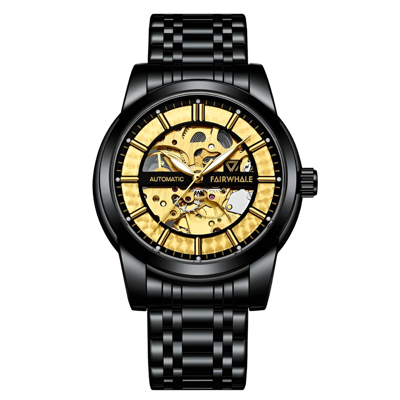 Mark Fairwhale THORIX Eclipse Core skeleton automatic watch for men, luminous dial, stainless steel case