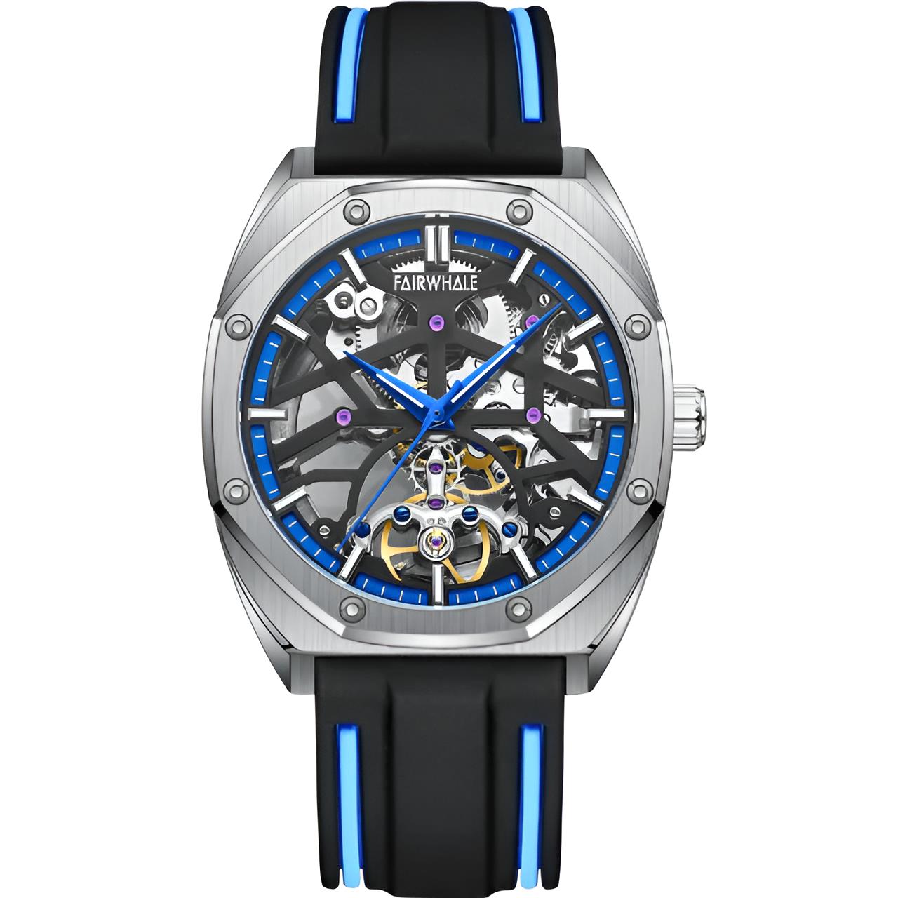 Mark Fairwhale TROVIX Abyss Steel – Gunmetal stainless steel automatic tourbillon watch with dark skeleton movement and sporty elegance