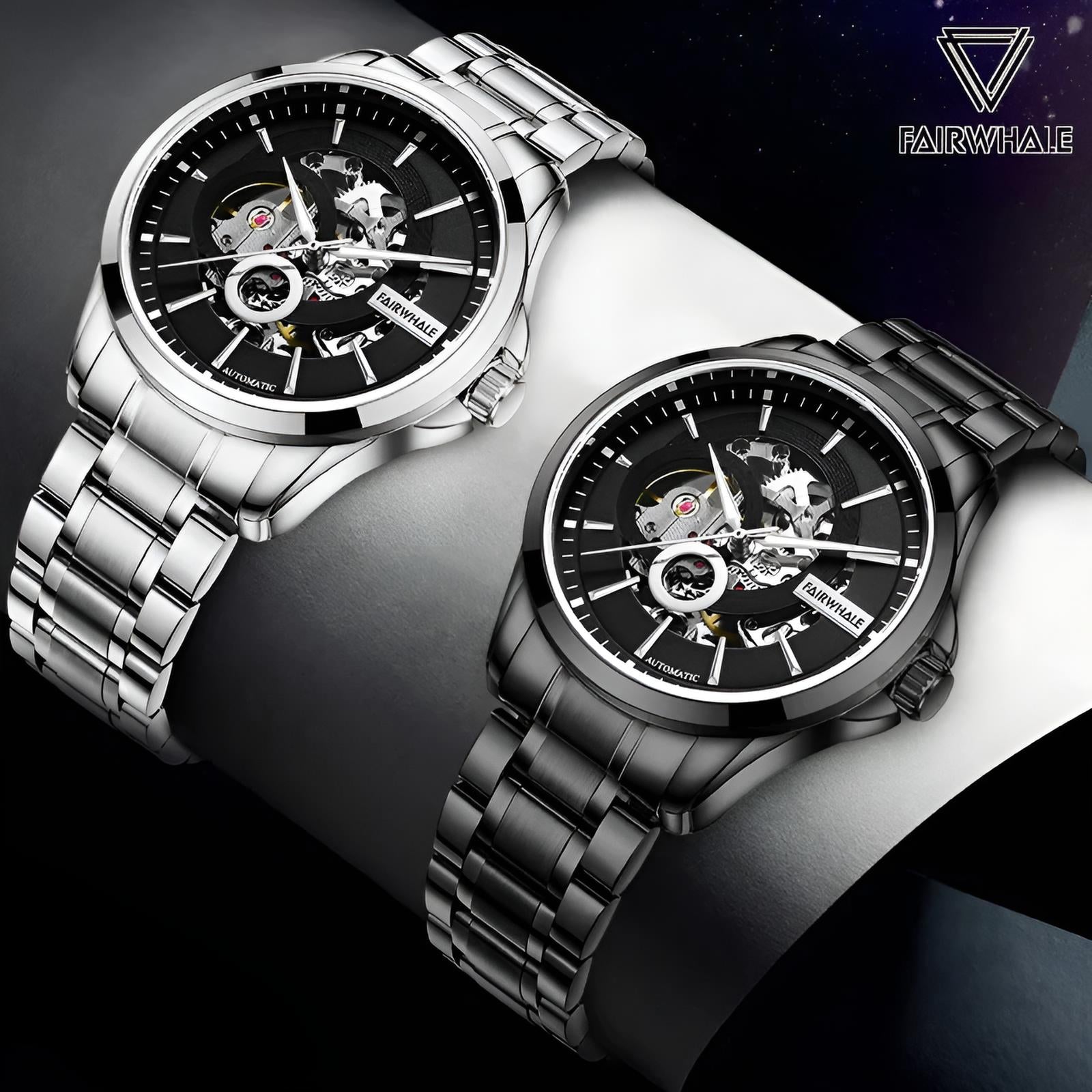 Mark Fairwhale VARTEXI Void - Steel - Drive – Black - Steel - PVD automatic tourbillon watch for men with dark skeleton dial and stealth stainless steel design