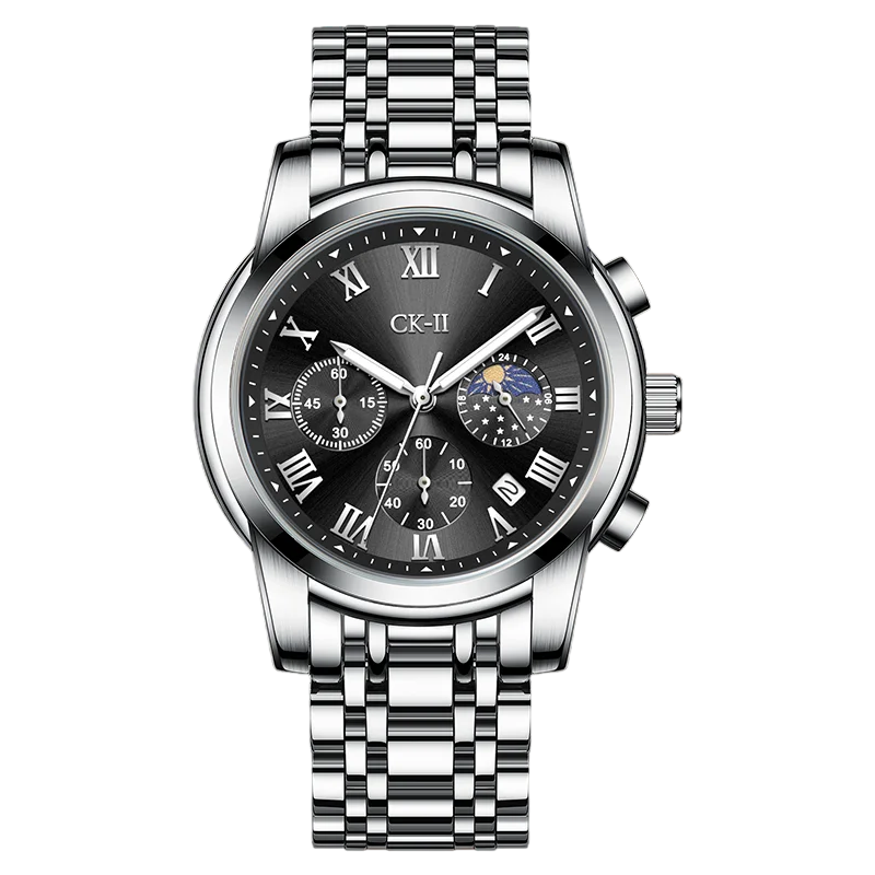 Mark Fairwhale men’s quartz watch with glowing luminous hands in the dark.