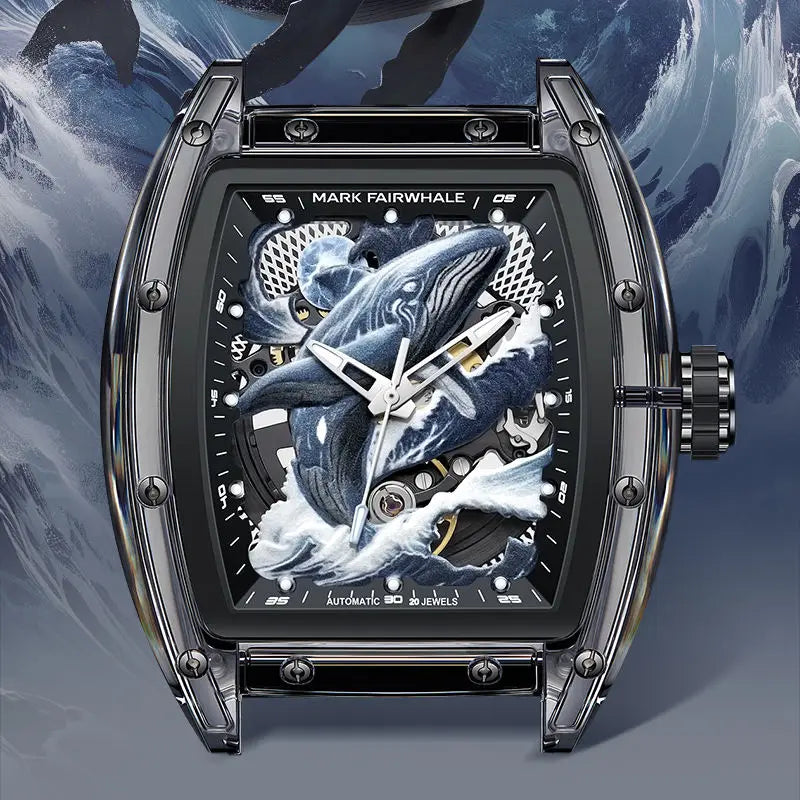 Mark Fairwhale skeleton watch 6880 AQUALIXUM in black case with exposed tourbillon movement.