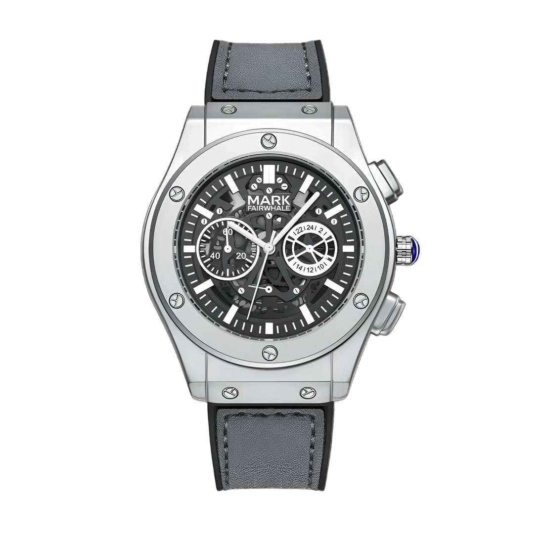 MARK FAIRWHALE FW-5023 Me - Silver case, black dial, leather strap