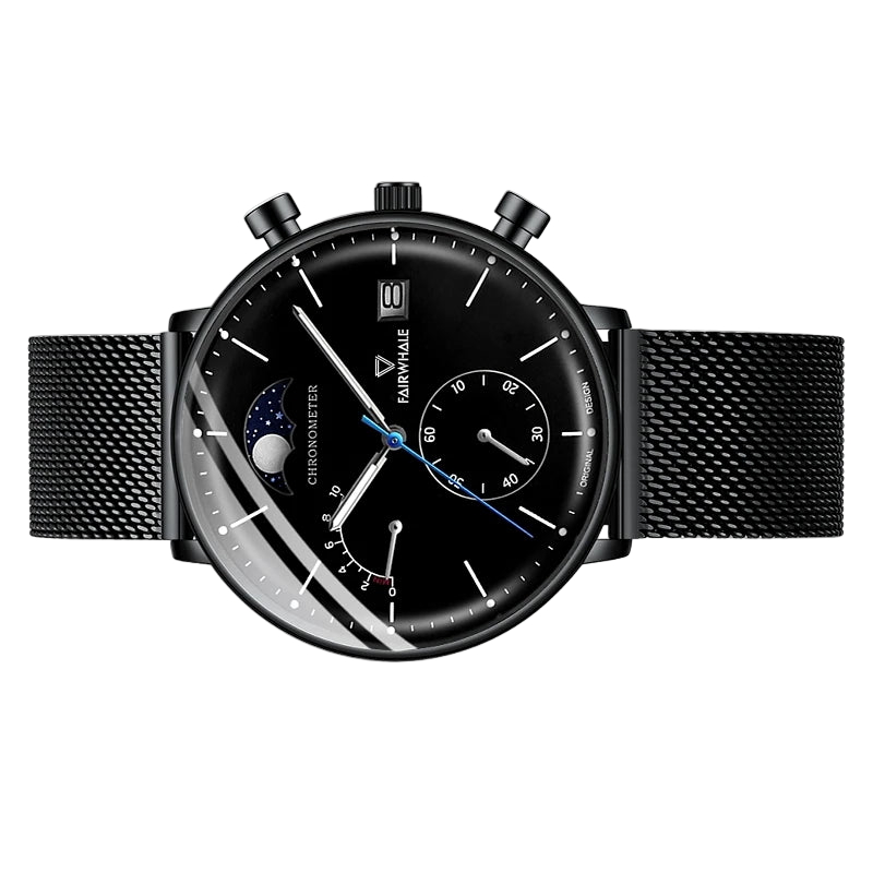 Midnight Elegance - The Black Mesh Moonphase