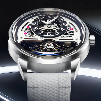 Automatic Mechanical Watch Mark Fairwhale FW-6026 front skeleton dial view