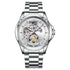 Automatic Mechanical Watch for men with skeleton dial and stainless steel band