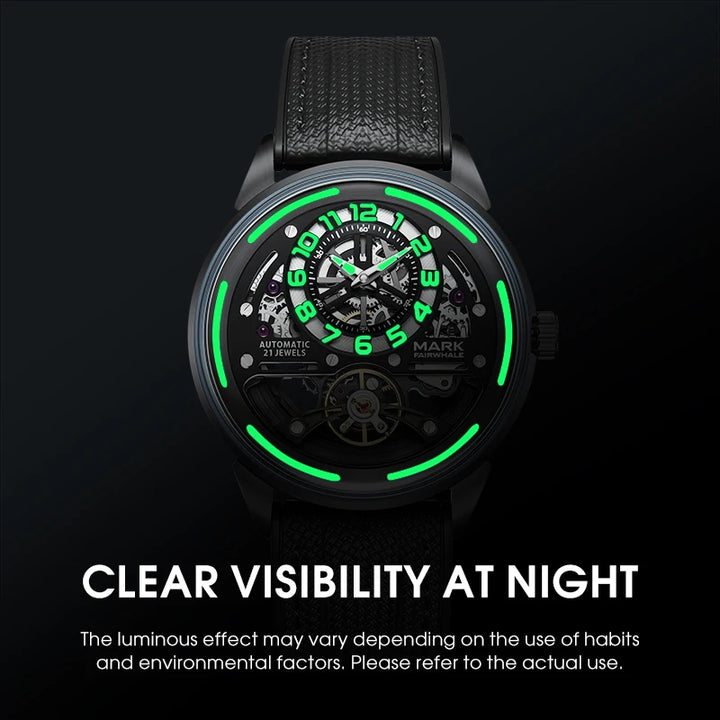 Automatic Mechanical Watch luminous dial visibility at night