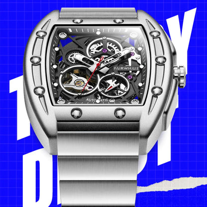 Automatic Mechanical Watch transparent case back showing movement