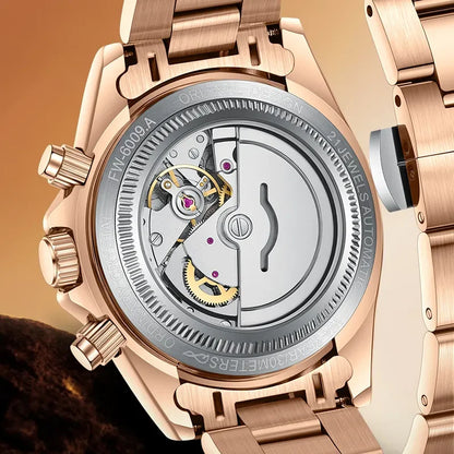 Back view of Mark Fairwhale 6009 RAINORA automatic movement with 21 jewels design