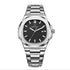 Back view of Men’s luminous waterproof watch stainless steel clasp