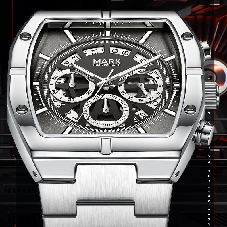 Best quartz watch for men FW-5190 ORGEX chronograph close-up