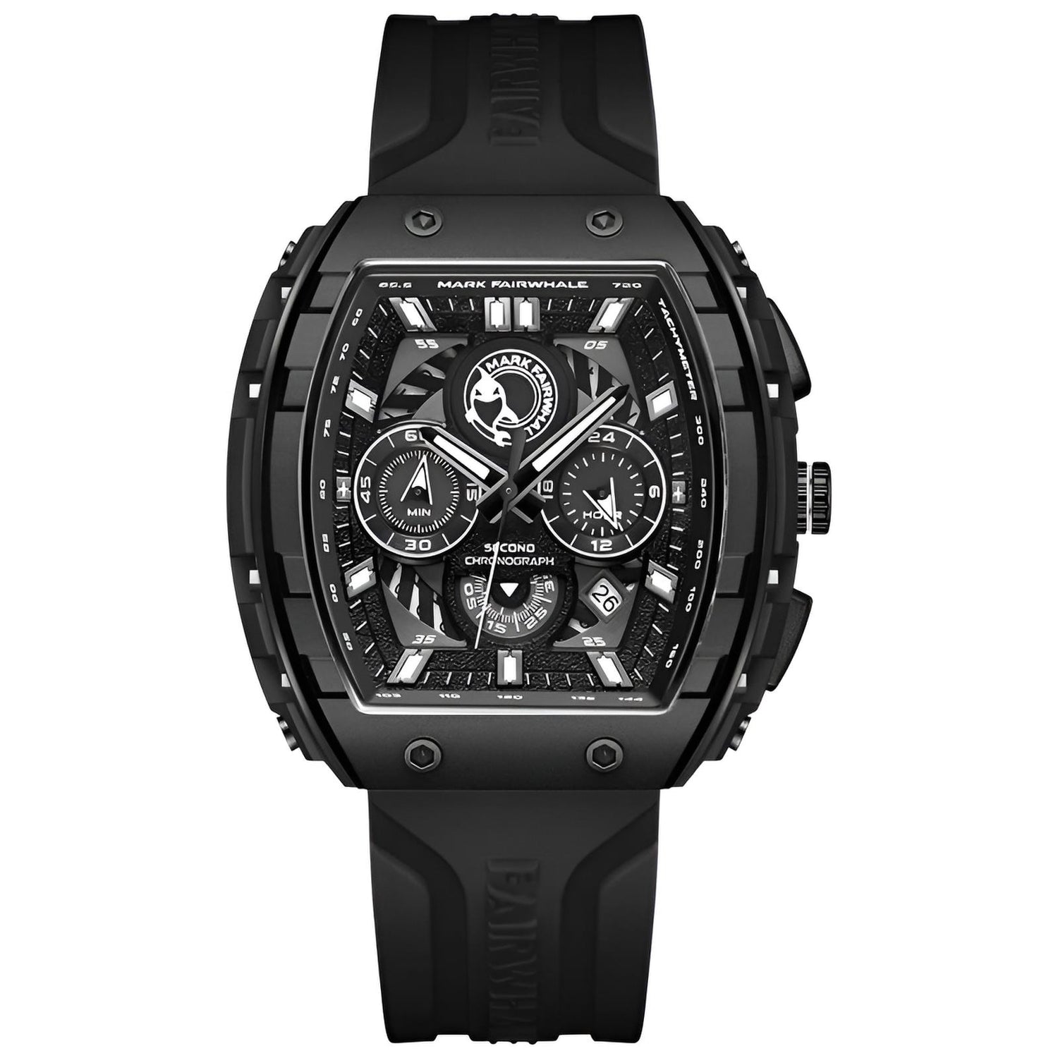 Black Mark Fairwhale 5670 GLURIC waterproof luminous sport quartz watch with chronograph dial