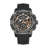 Black and rose gold watch with &