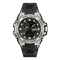 Black and silver sport watch on a white background