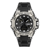 Black and silver sport watch on a white background