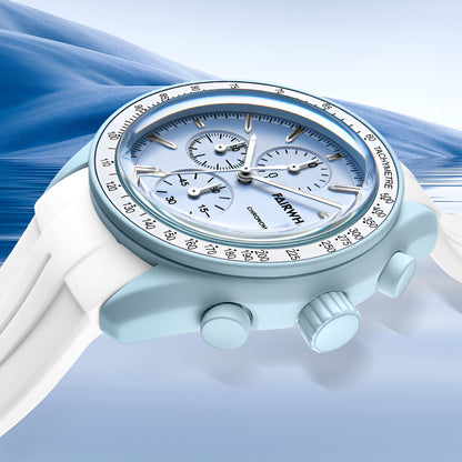 Black and white Mark Fairwhale FW-5650 FLOYREN men’s chronograph sport watches