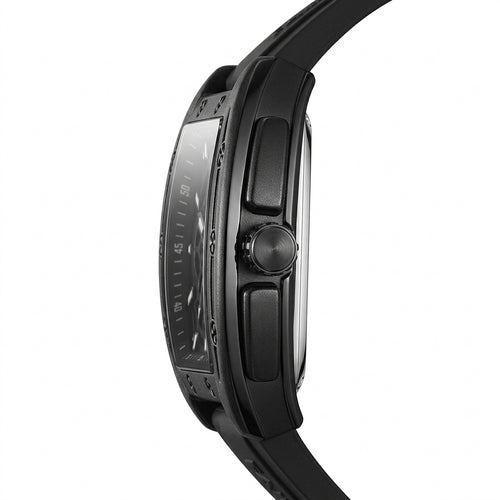 Black smartwatch on a white background