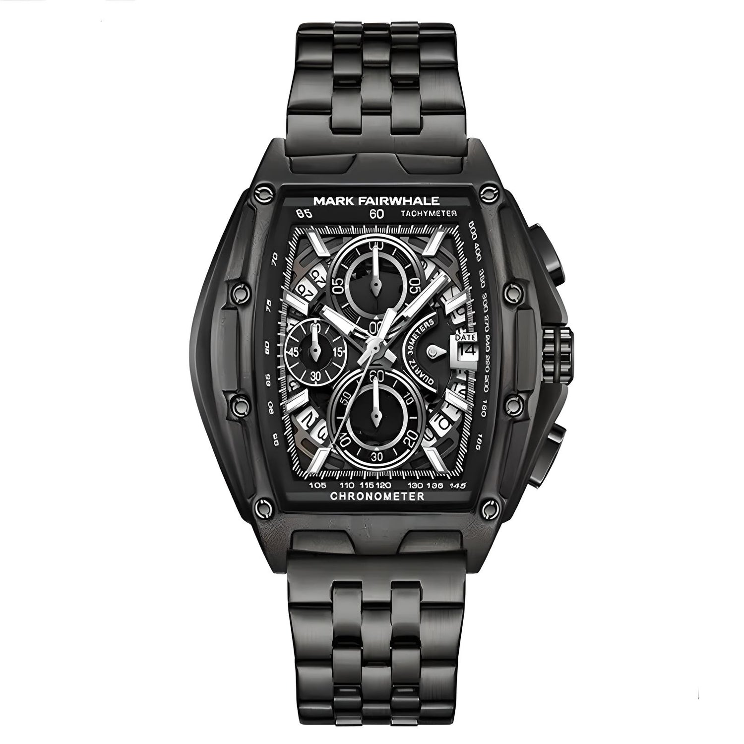 Black stainless steel Mark Fairwhale 5080 TONIXORA chronograph watch with multi-subdial display