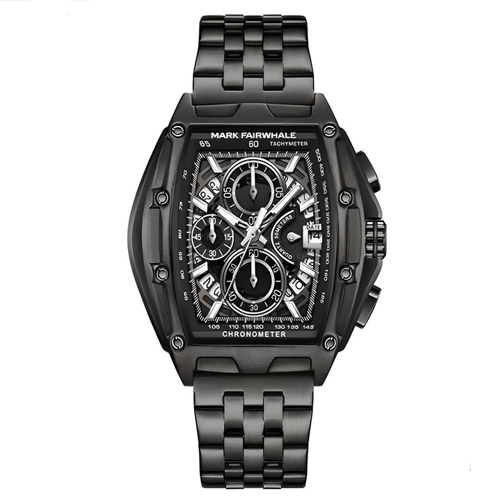 Black stainless steel Mark Fairwhale 5080 TONIXORA chronograph watch with multi-subdial display