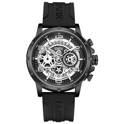 Black watch with visible brand name on a white background
