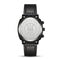 Black watch with detailed caseback on a white background