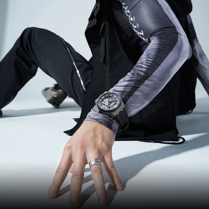 Case back of Mark Fairwhale PIRATEX showing engraved pirate skull logo.