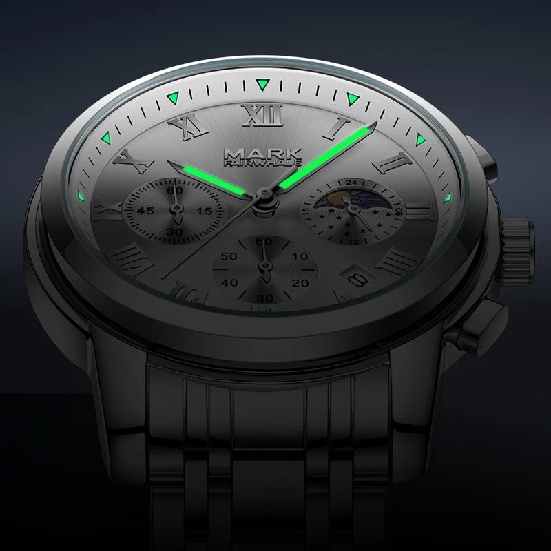 Chronograph Watch water resistant design in dynamic splash scene