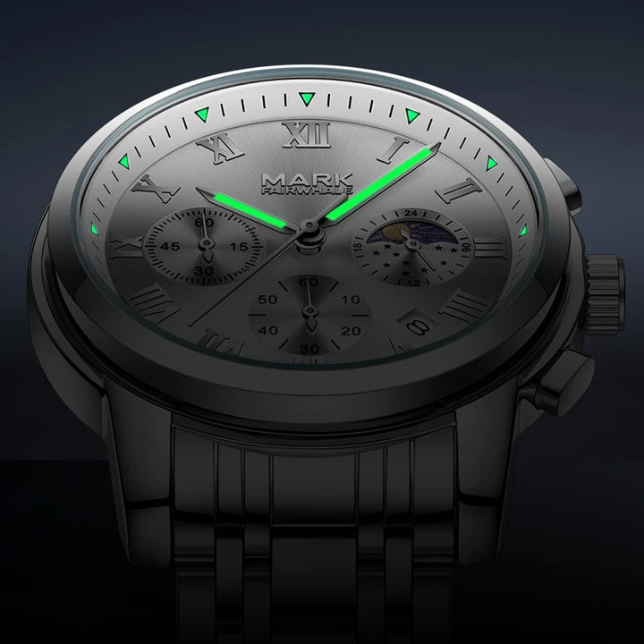 Chronograph Watch water resistant design in dynamic splash scene