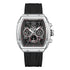 Chronograph watch for men with tonneau case and skeleton dial