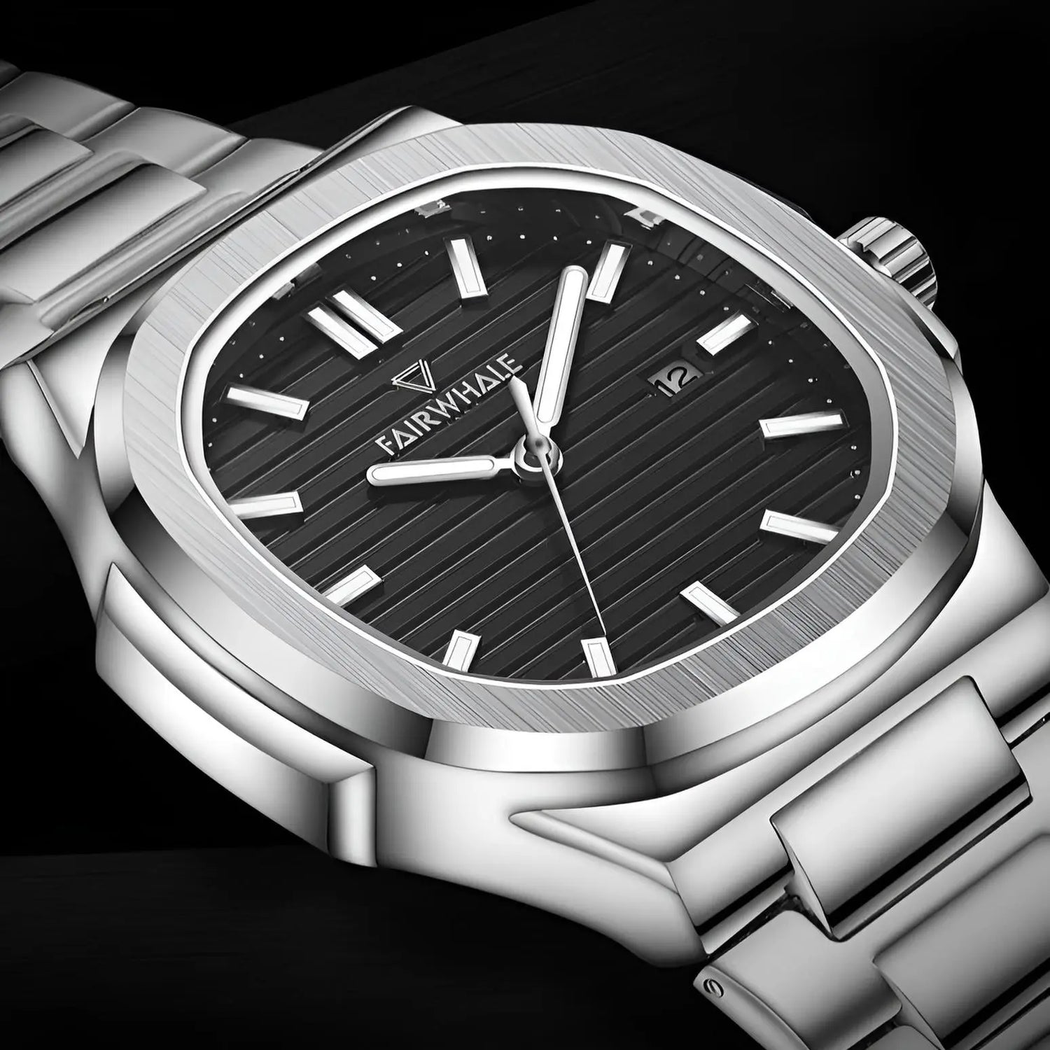 Close-up of AURELION Men’s luminous waterproof watch HD glass multi-layer dial