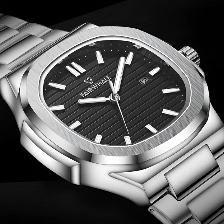 Close-up of AURELION Men’s luminous waterproof watch HD glass multi-layer dial