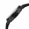 Close-up of a black smartwatch on a white background