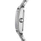 Close-up of a silver watch with a white background
