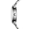 Close-up of a silver watch with a white background