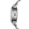 Close-up of a silver watch with a white background