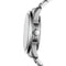 Close-up of a silver watch with a white background