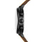Close-up of a watch with a brown strap on a white background