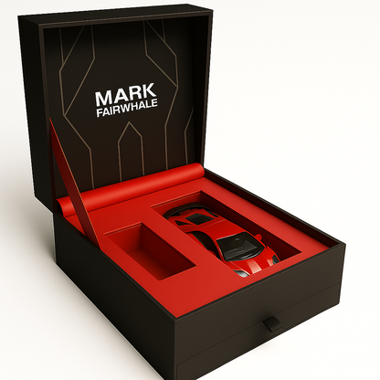 Exclusive Mark Fairwhale collector’s edition packaging – crimson velvet interior