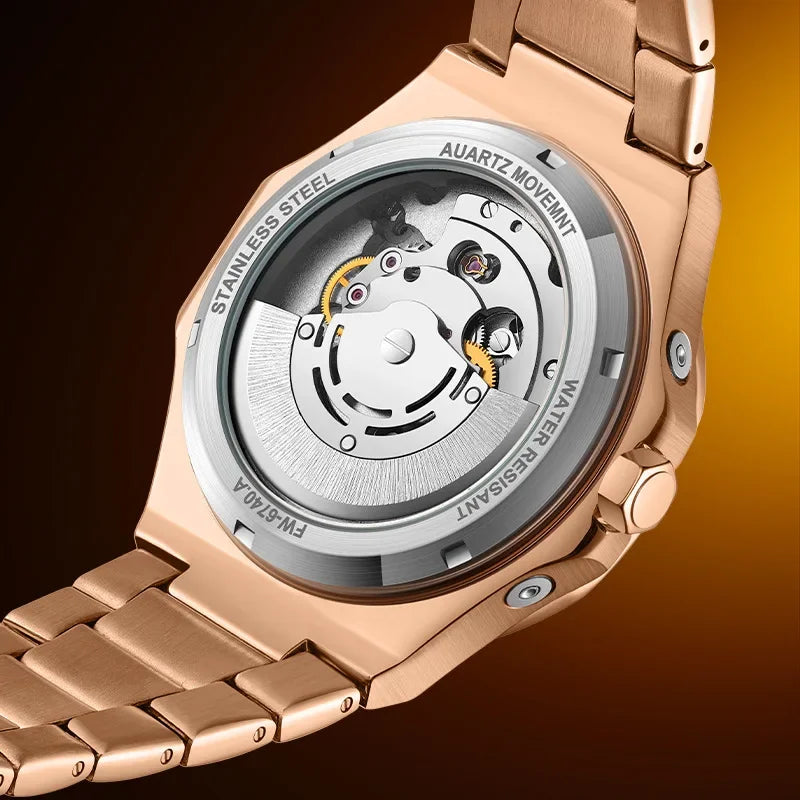 FW-6740 luminous hands and markers glowing in low-light environment