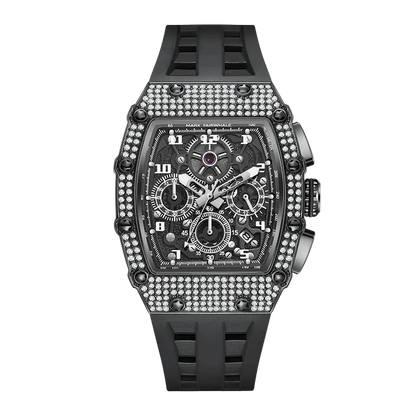 Fairwhale FW-5069 Chronog - White strap, diamond bezel, detailed subdials